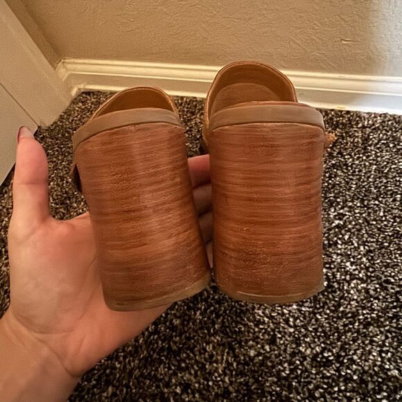 Vtg Y2K MIA Leather Block Heel Western Pointed Toe‎ Boot Mule Sz 8 Harness Strap - Picture 5 of 7